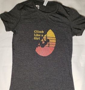 Climb Like A Girl Ringer Tee